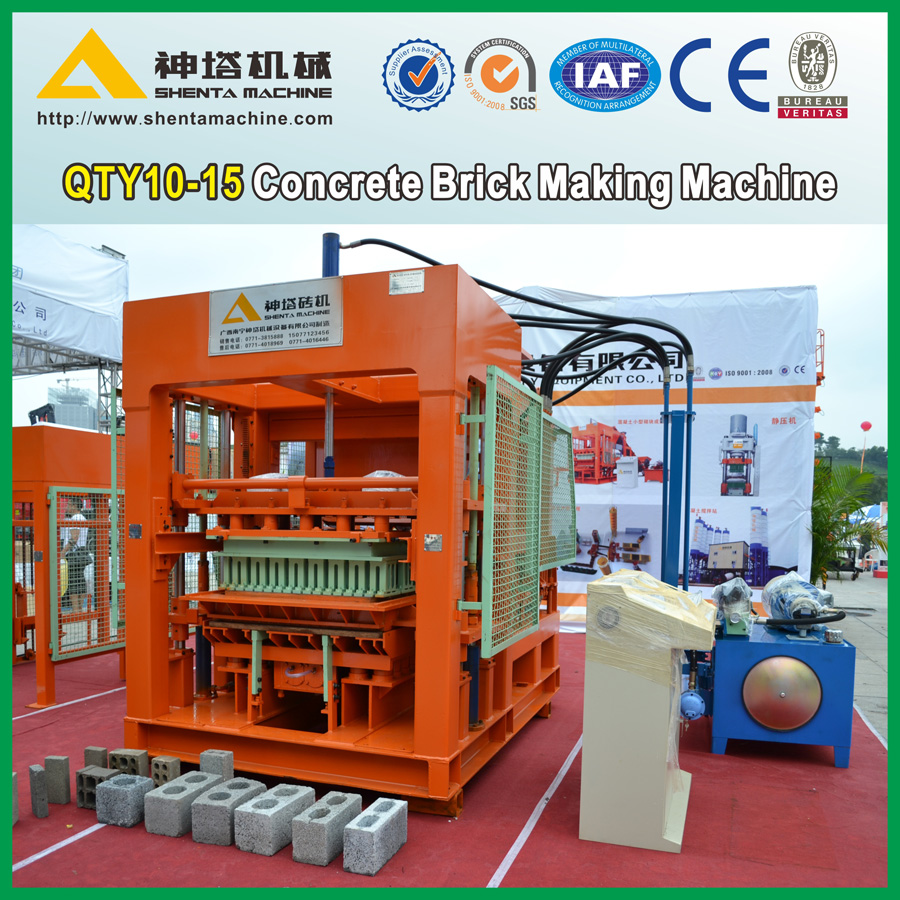 Máy ép gạch xi măng cốt liệu QTY10-15 (thần tháp shentamachine)