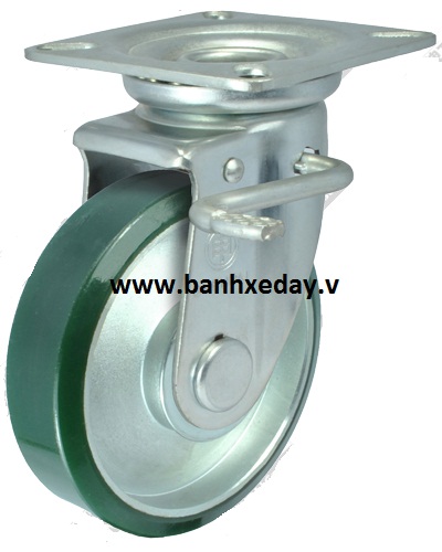 Bánh xe đẩy Pu thép kiểu Nhật càng cố định