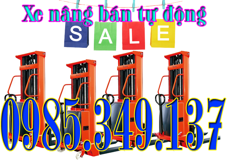 Xe n&acirc;ng điện b&aacute;n tự động 1 tấn -1.5 tấn cao 3m