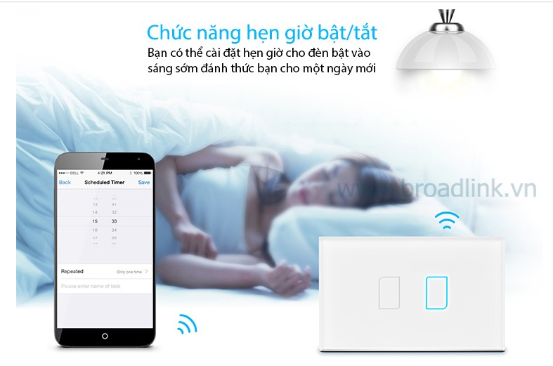 Thiết kế công tắc nhà thông minh tại Hải Phòng - Broadlink TC2 chuẩn US