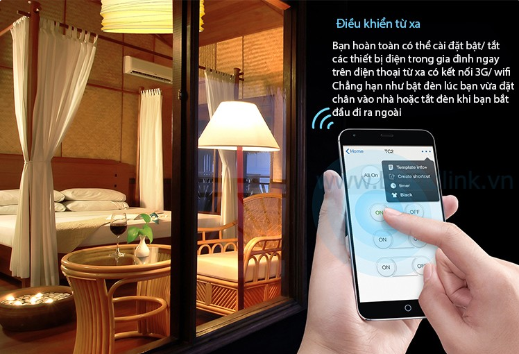 Thiết kế công tắc nhà thông minh tại Hải Phòng - Broadlink TC2 chuẩn US