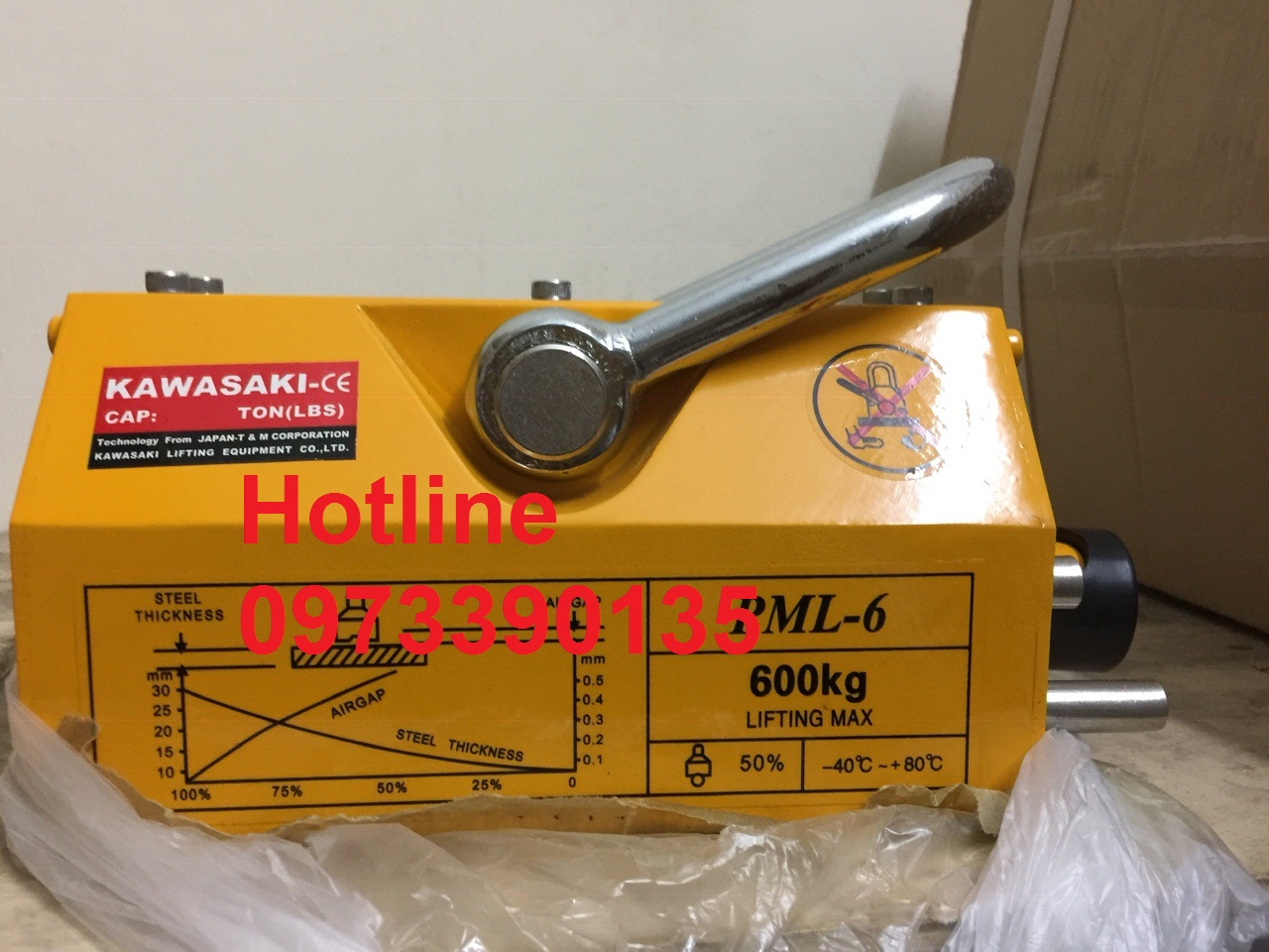 0973390135- Nam châm cẩu hàng 600kg, nam châm từ Kawasaki giá rẻ nhất