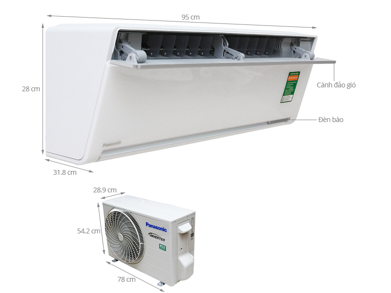 Điều hòa Panasonic inverter 1 chiều 9000 BTU VU9SKH-8 Ga R32