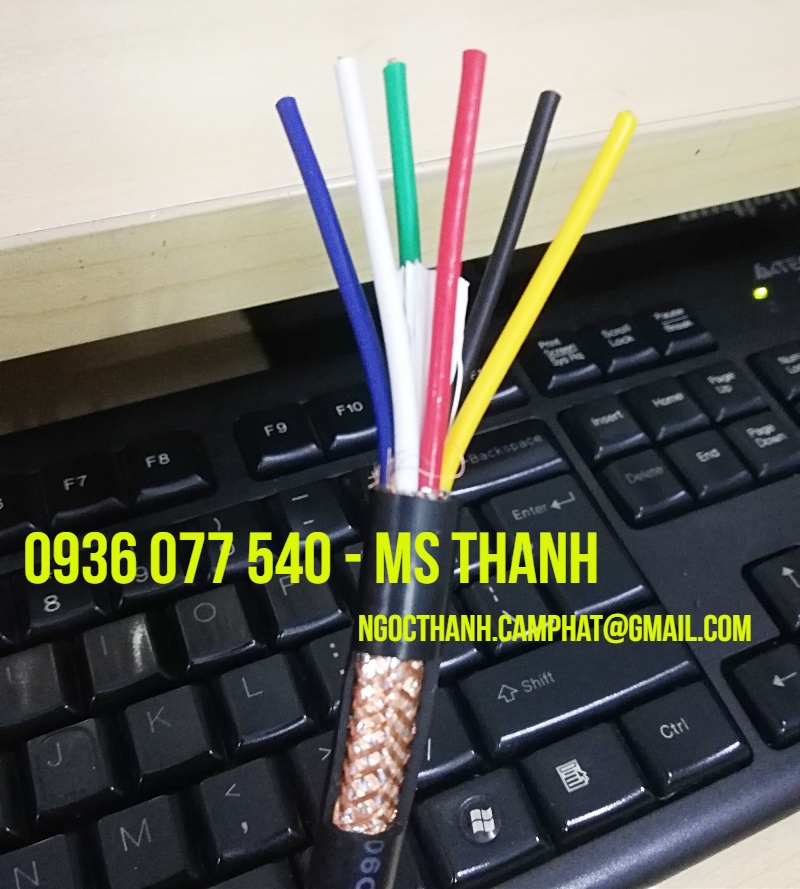 C&aacute;p điều khiển 6 x 0.75 mm2 Sangjin, c&aacute;p t&iacute;n hiệu chống nhiễu RVVP SJ - 6x0.5 mm2