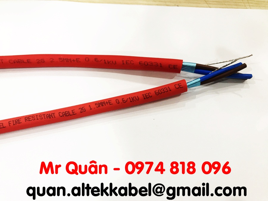 Cáp chống cháy chống nhiễu 2 x 1.5mm2