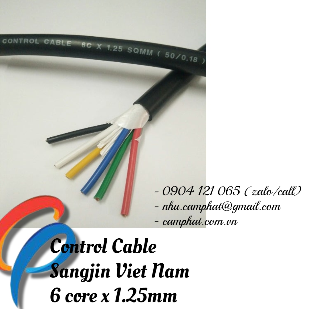 C&aacute;p điều khiển Sangjin (ISO 9011) 6c x 1.25 SQMM Standard of Korea