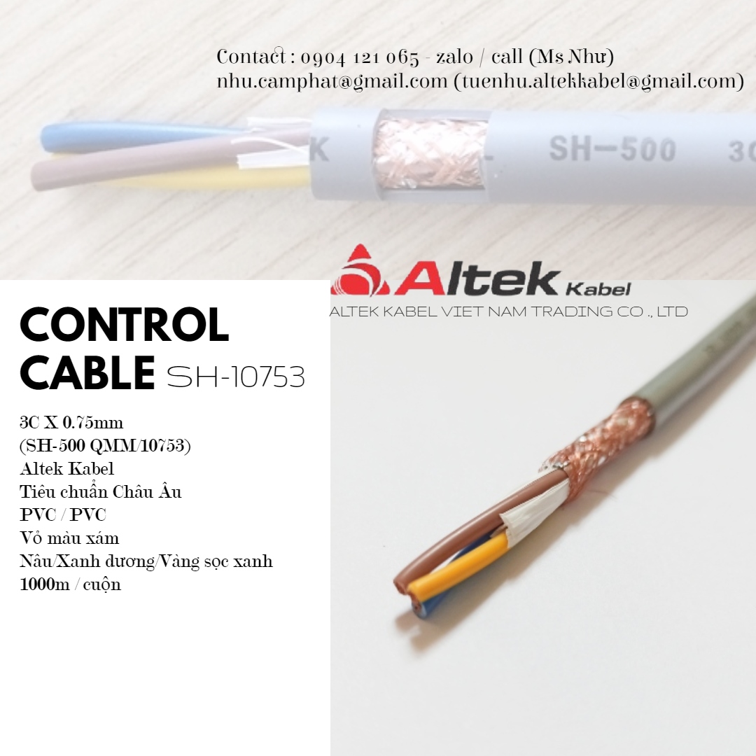 C&aacute;p điều khiển SH-10753 (3x0.75mm) chống nhiễu Altek Kabel