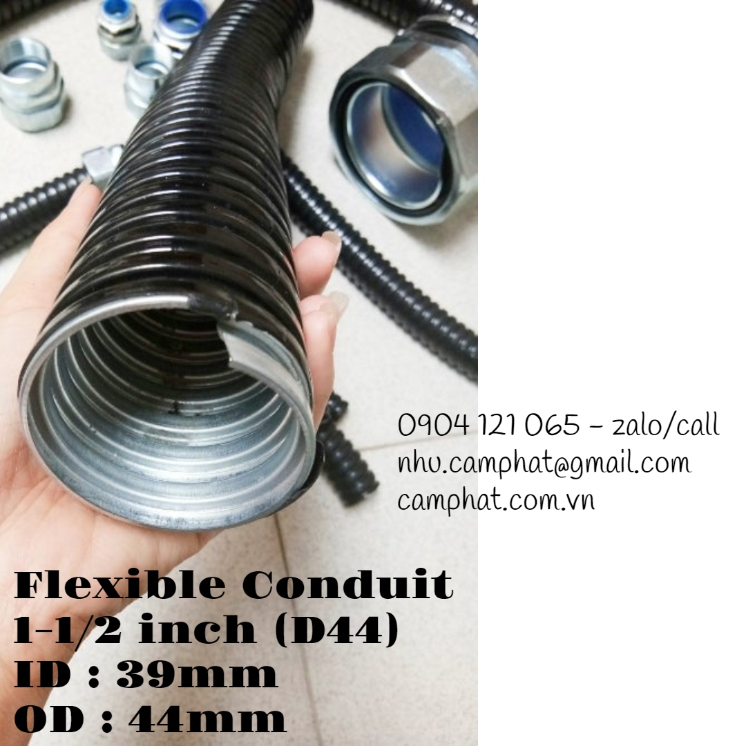 Ống ruột g&agrave; luồn d&acirc;y điện l&otilde;i th&eacute;p bọc PVC phi 1-1/2 inch