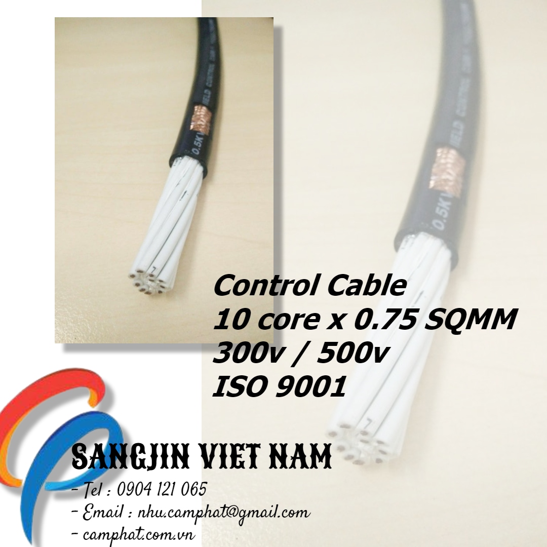 Sangjin Việt Nam (Control Cable) 10 core x 0.75mm c&oacute; chống nhiễu (ISO 9001)
