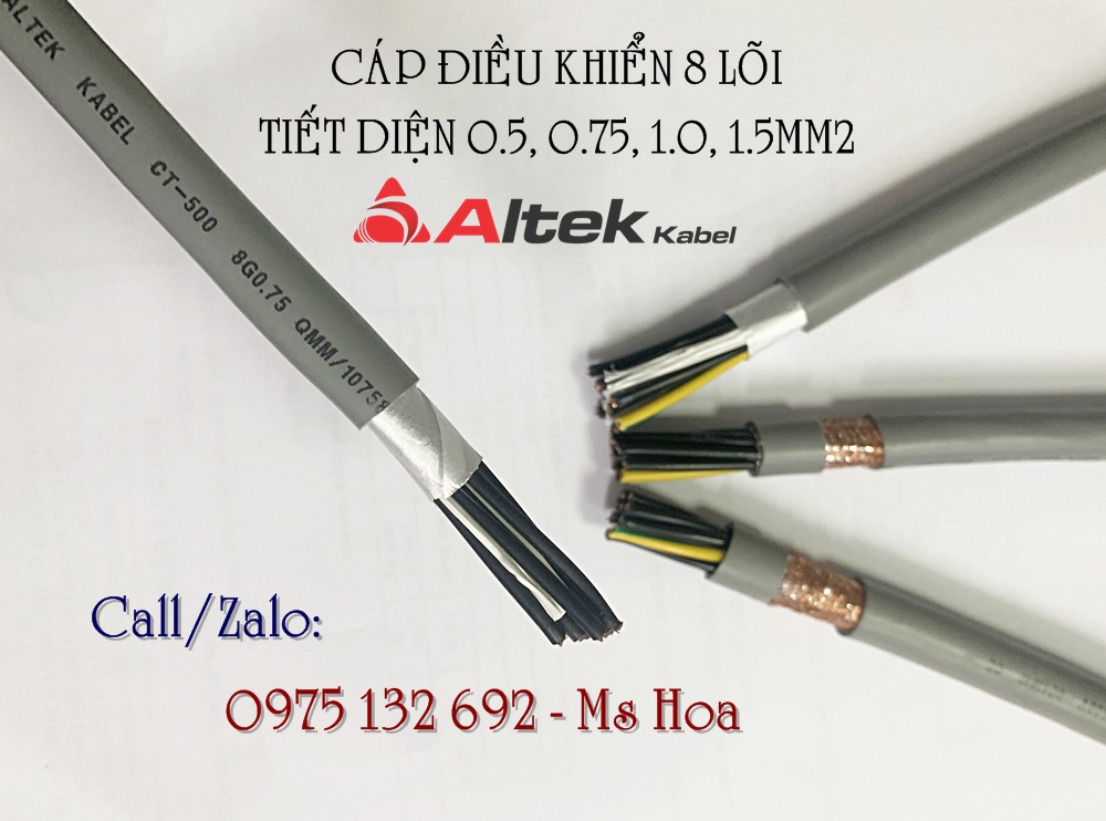 Cáp tín hiệu 8 lõi, cáp điều khiển 8 lõi Altek Kabel