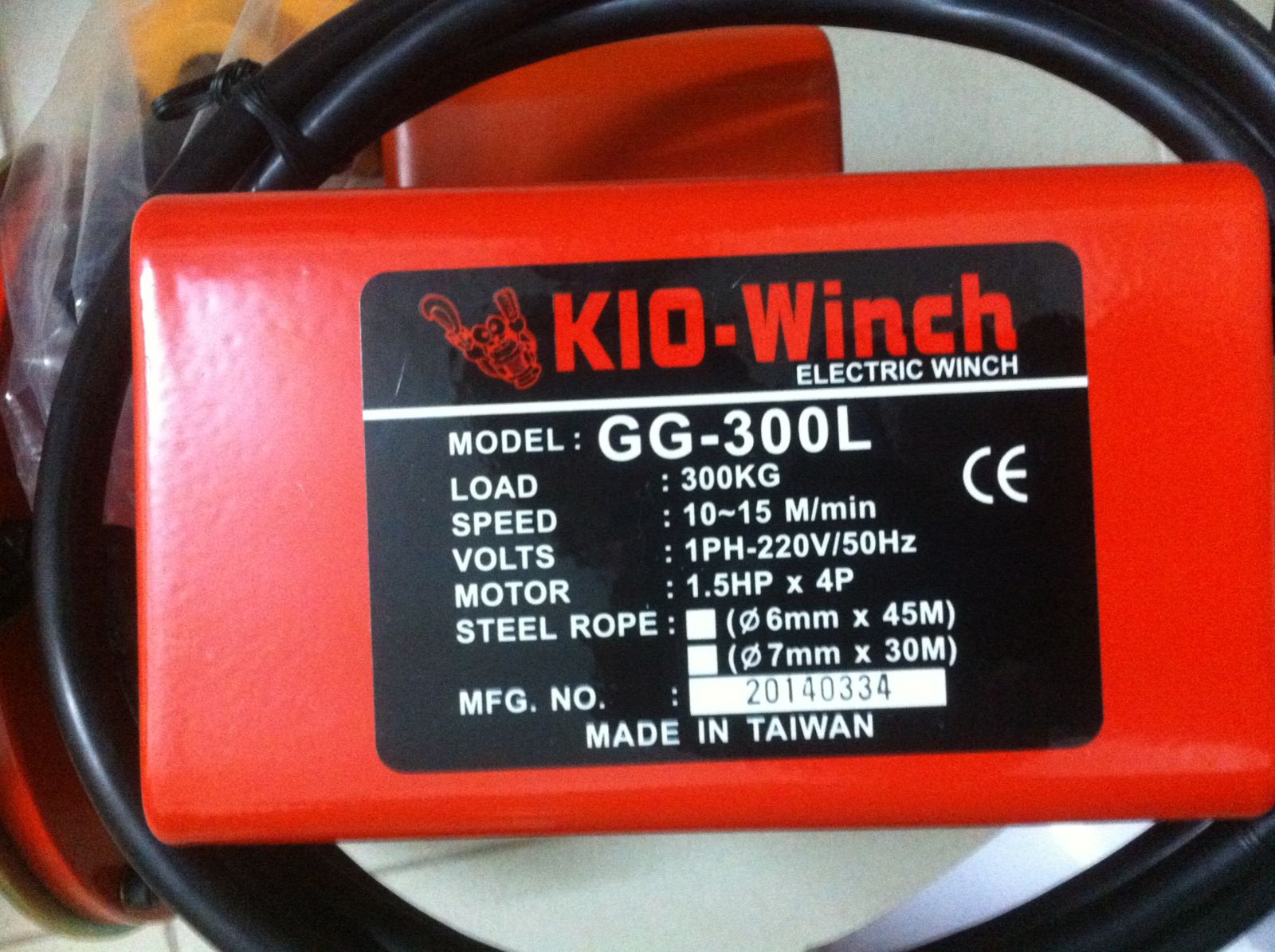 Tời điện xây dựng KIO Winch - Đài Loan