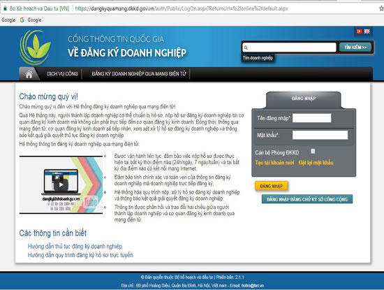Hơn 1/3 doanh nghiệp trong cả nước đăng ký kinh doanh qua mạng