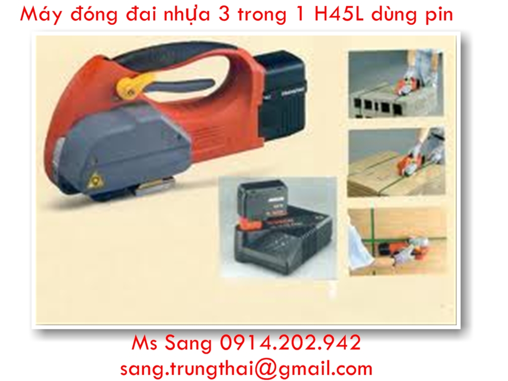 Máy đóng đai nhựa dùng pin Transpak H45L