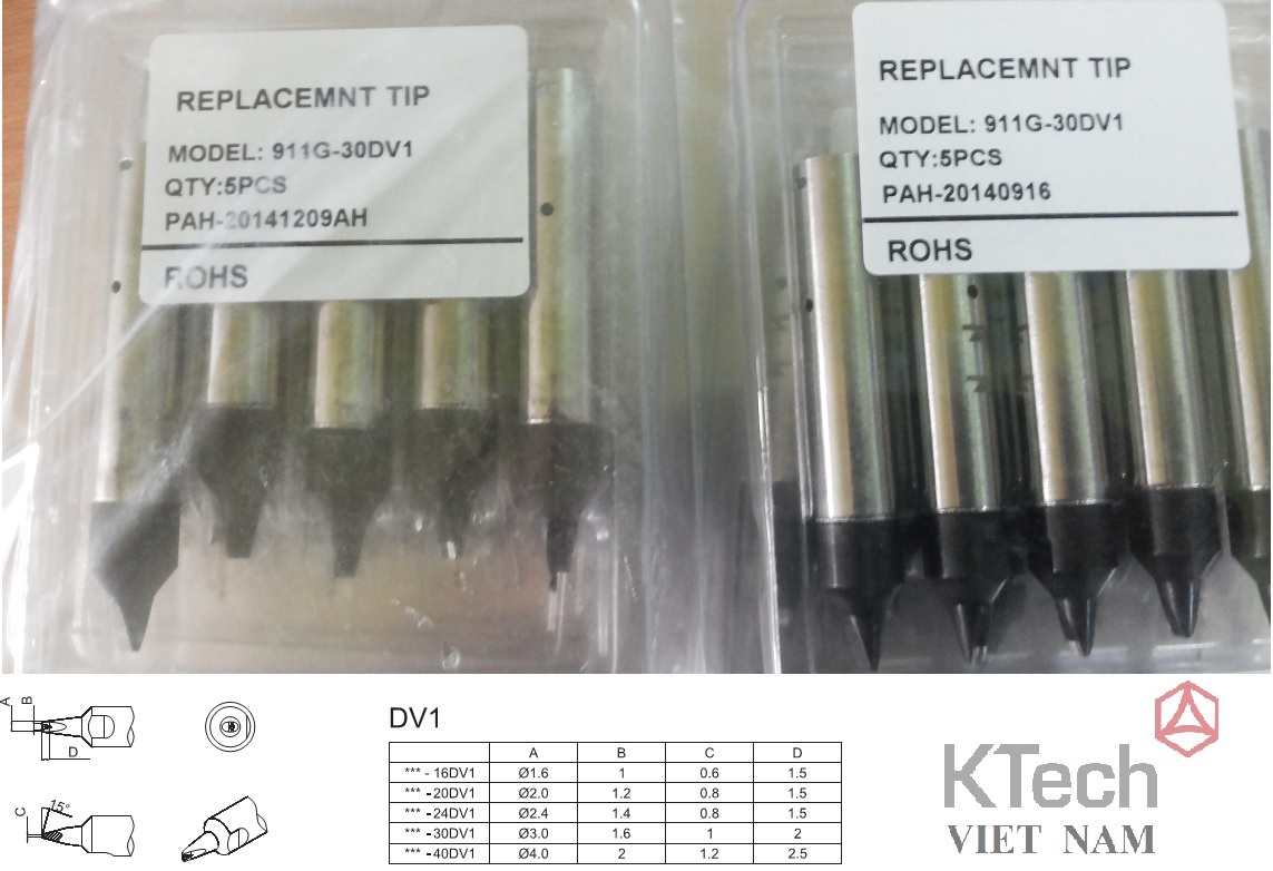 QUICK Solder típ - Típ hàn quick 3.2D; 2.4D;1.2D;2B; K