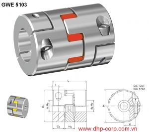 Khớp nối trục, mềm dùng cho động cơ Servo Gerwah GWE 5103