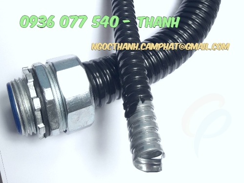 Ống ruột gà lói thép bọc nhựa - Đầu nối ống ruột gà