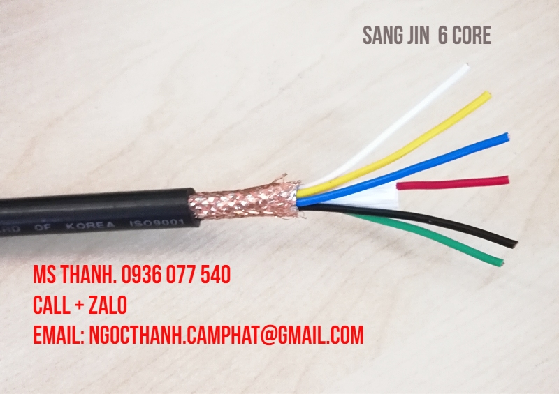Cáp điều khiển 6 x 0.75 mm2 Sangjin, cáp tín hiệu chống nhiễu RVVP SJ - 6x0.5 mm2