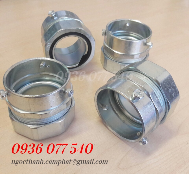 Đầu nối ống ruột gà với ống thép trơn, đầu nối không răng