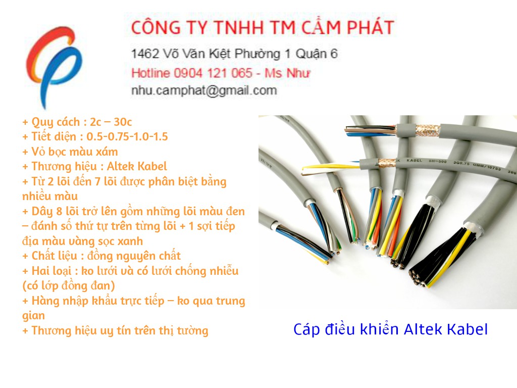 Nhà phân phối uy tín cáp điều khiển altek kabel tại việt nam