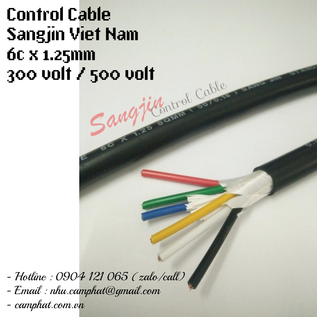 Cáp điều khiển Sangjin (ISO 9011) 6c x 1.25 SQMM Standard of Korea