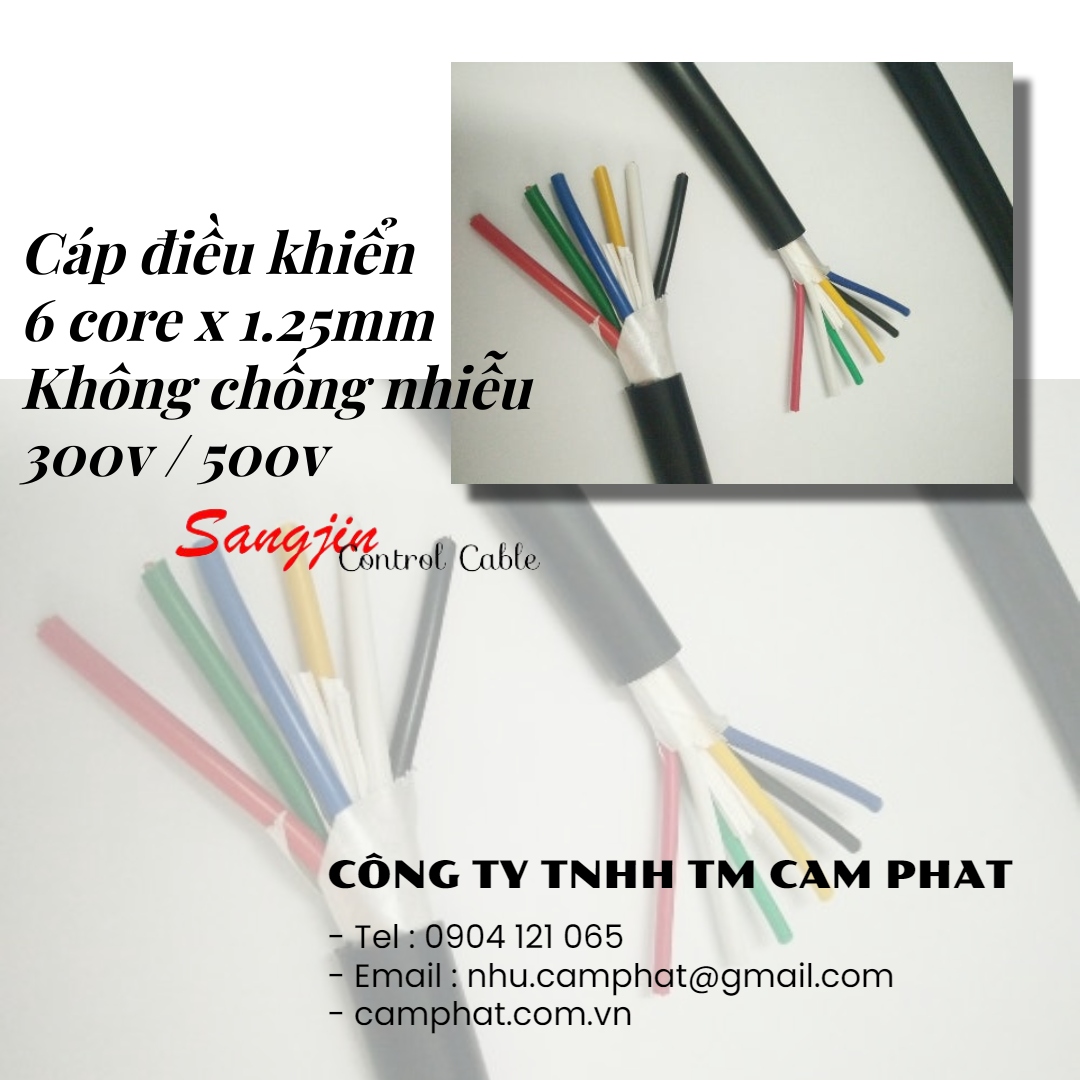 Cáp điều khiển Sangjin (ISO 9011) 6c x 1.25 SQMM Standard of Korea