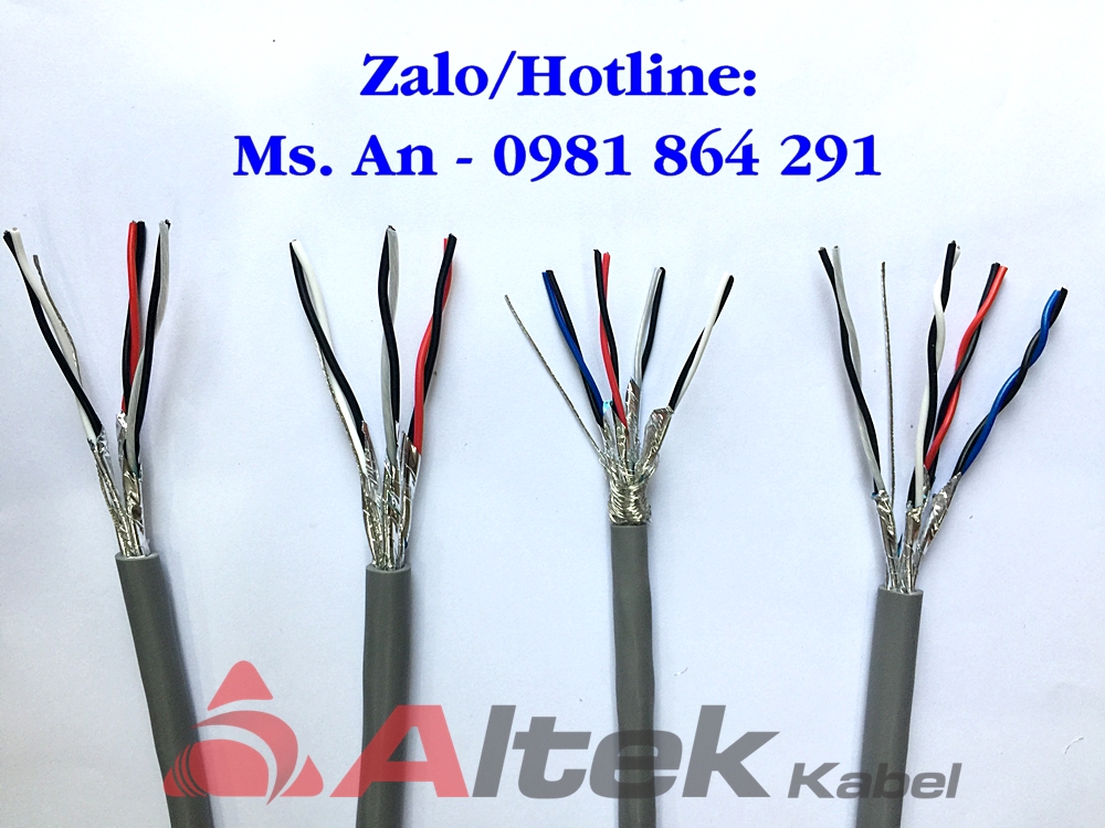 C&aacute;p t&iacute;n hiệu vặn xoắn chống nhiễu 1, 2, 3, 4 Pair Altek Kabel