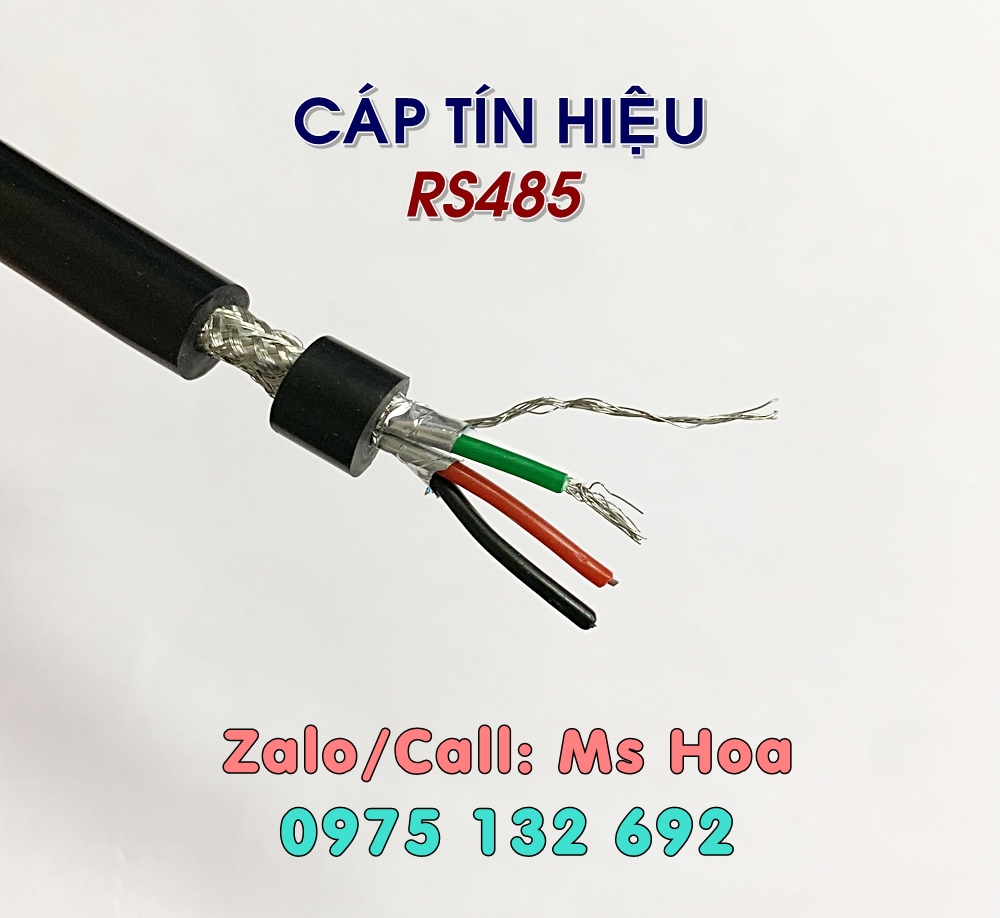 Cáp tín hiệu RS485 2 pair 24AWG chống nhiễu hai lớp