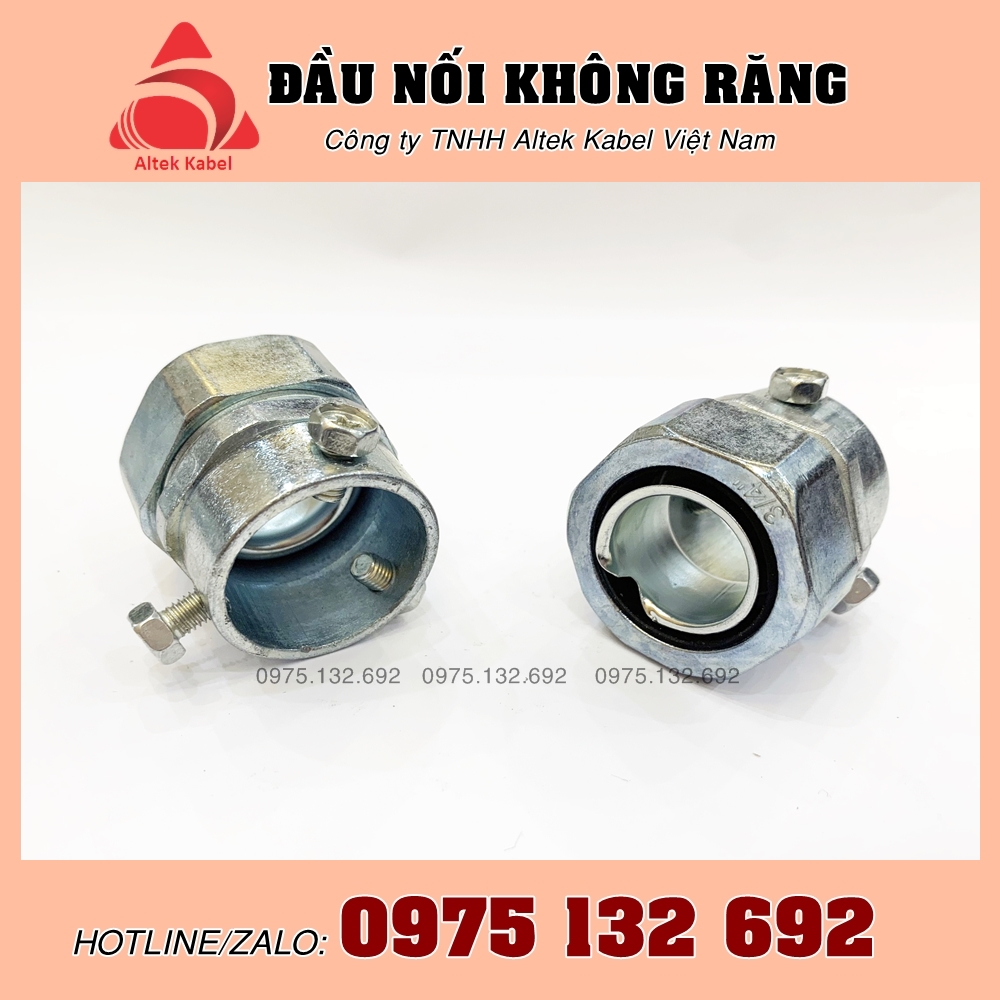 Đầu nối ống ruột gà với ống thép trơn, đầu nối không răng