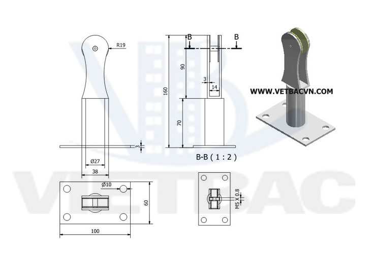 Trụ lan can kính, trụ cầu thang inox, trụ lan can thép không gỉ