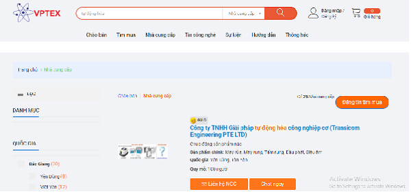 Hướng dẫn tìm kiếm nhà cung cấp